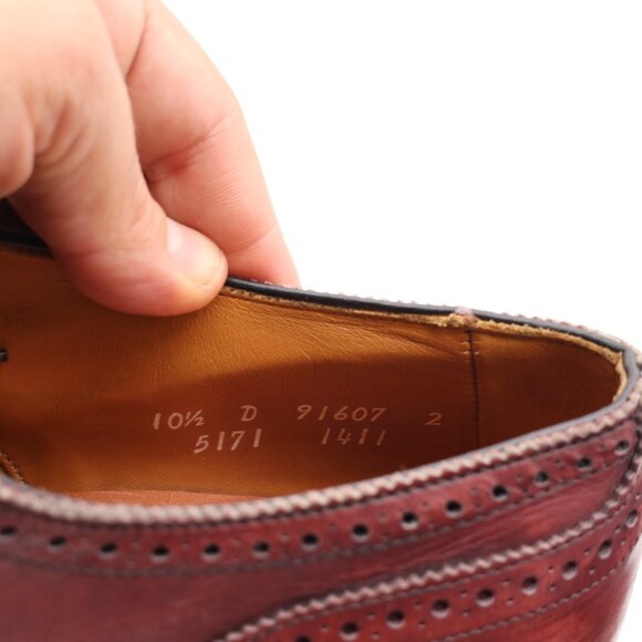 Allen Edmonds Lexington Men's 10.5 Burgundy Cap Toe Brogue Dress Oxford USA - Picture 3 of 11